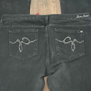 Black Guess Daredevil sequin pocket jeans
